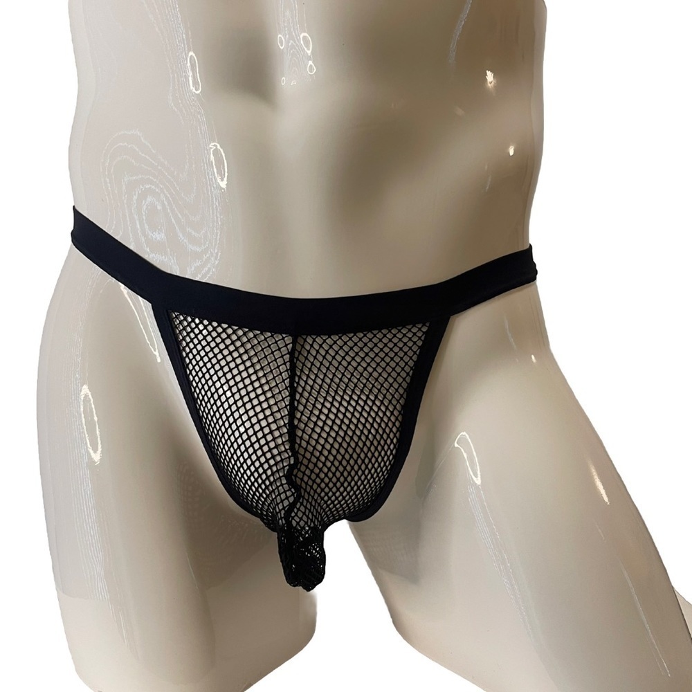 Mens Thong G-String Mesh See Through Sheer Medium New With Tags
